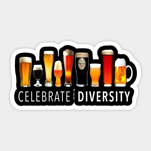 Celebrate Diversity Craft Beer Drinking Sticker by KittleAmandass